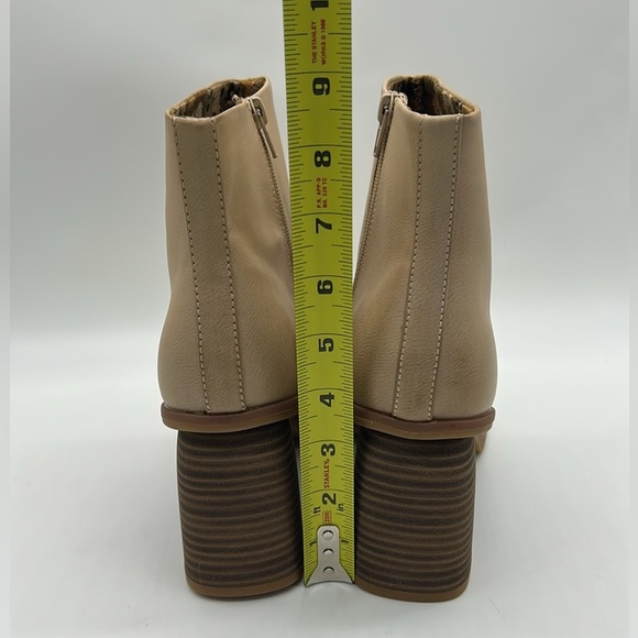 Korks Destiny Vegan Ankle Boots Cream Block Heel Zip | Women’s US 9 | NWB - Picture 8 of 15